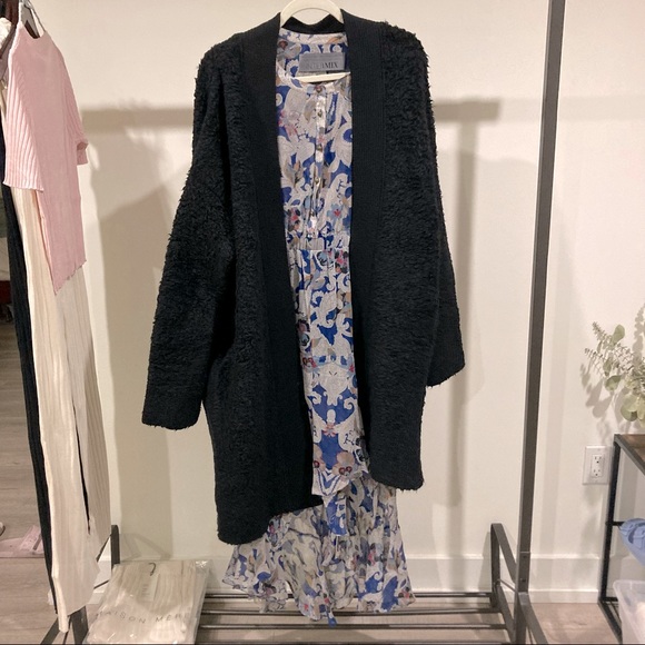 MAISON MERE BLACK OPEN COAT CARDIGAN - Picture 1 of 6